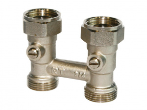 Узел нижнего подключения прямой для двухтрубных систем 3/4