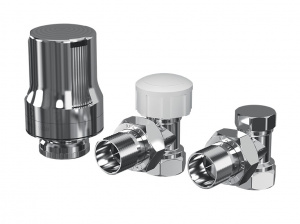 Набор термостатический угловой DE LUXE (хром), 1/2