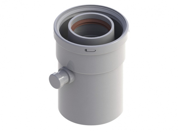 Конденсатоотводчик горизонтальный диам.60/100 ROYAL THERMO RTF08.003 фото 1