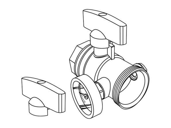 Кран шаровый с термометром 1